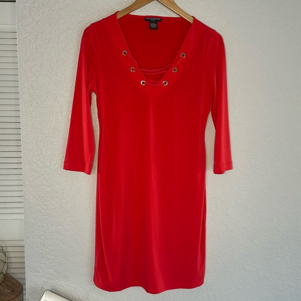 NEW Lace Up Mini Dress Orange Jersey Nautical Vacation Cruise Tropical Pirate